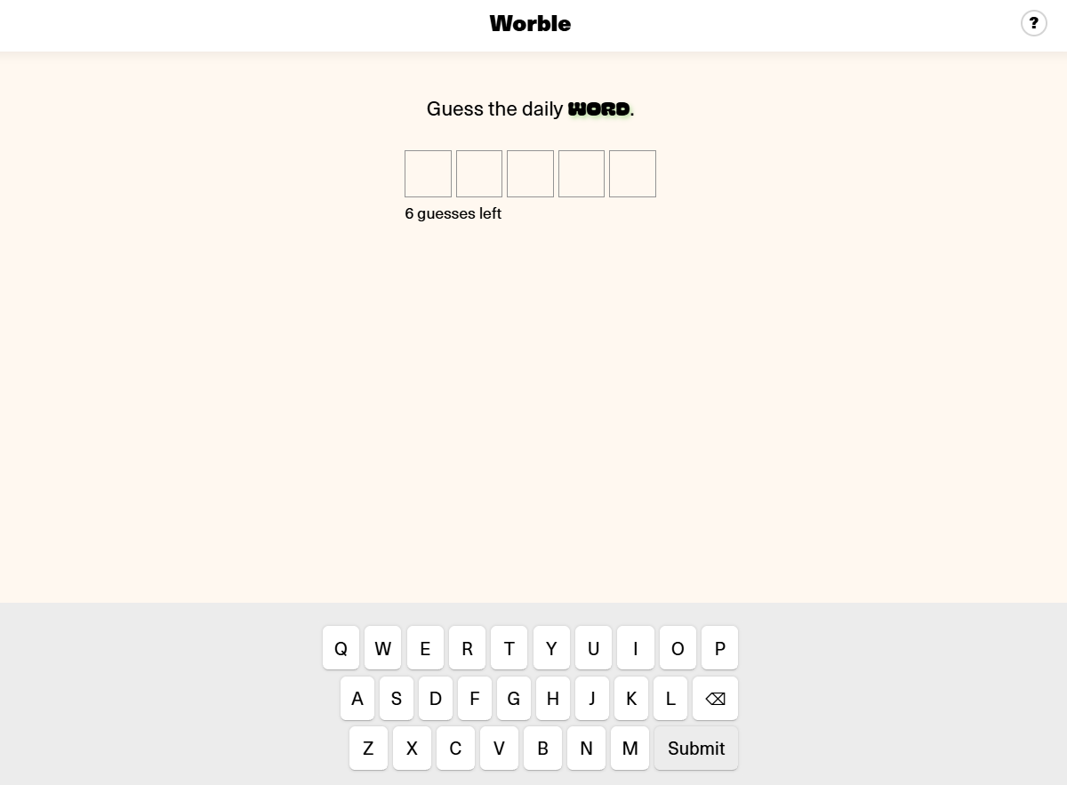 Worble colour shift word game